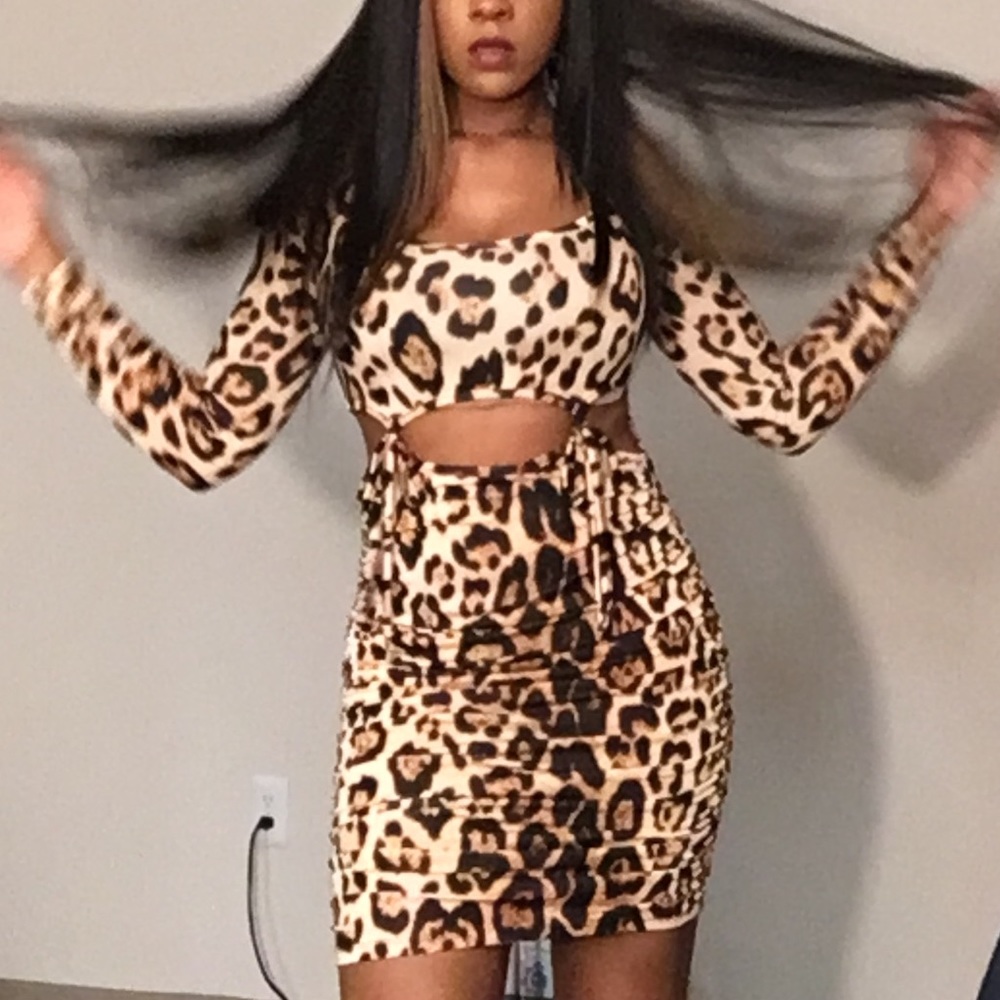 Leopard Cutout Dress